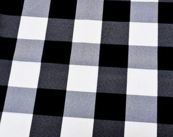 BUFFALO PLAID Black & White FABRIC 57" Wide by the Yard Lyocell for Quilting and Sewing