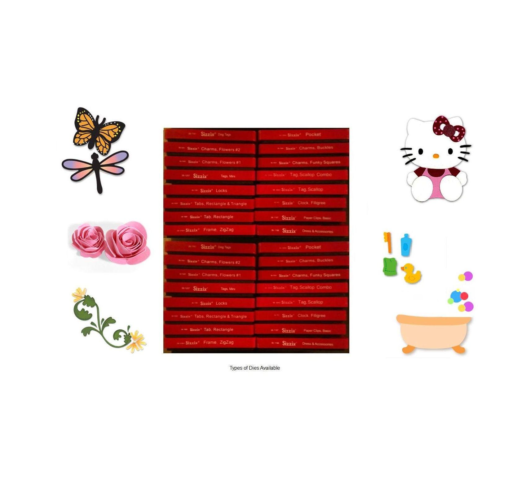 SIZZIX Large DIES Cut Fabric LEATHER Metal with Big Shot Evolution Cuttlebug Spellbinders 25 Dies to Choose
