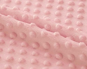 MINKY Fabric Light Baby PINK Soft Plush Cuddly 1 YARD Dot Bubble Sewing & Crafts
