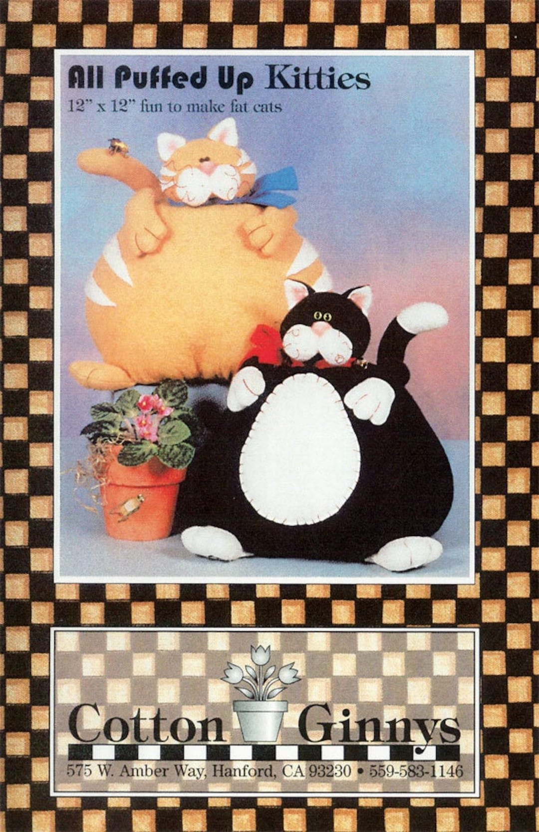 New All Puffed up KITTIES Sewing PATTERN by Cotton Ginnys 2 Etsy