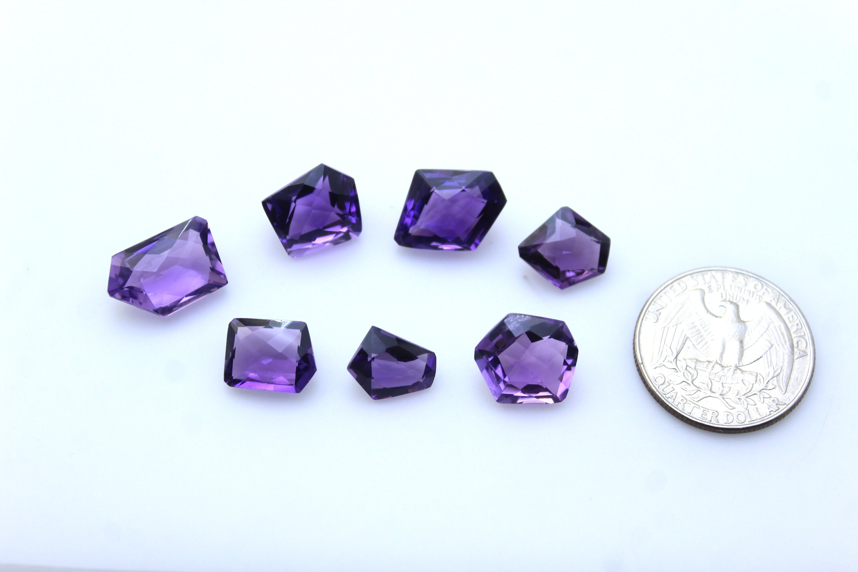 7 Piece Lot Natural Amethyst Loose Gemstone 10X11 MM to 10X17 Etsy
