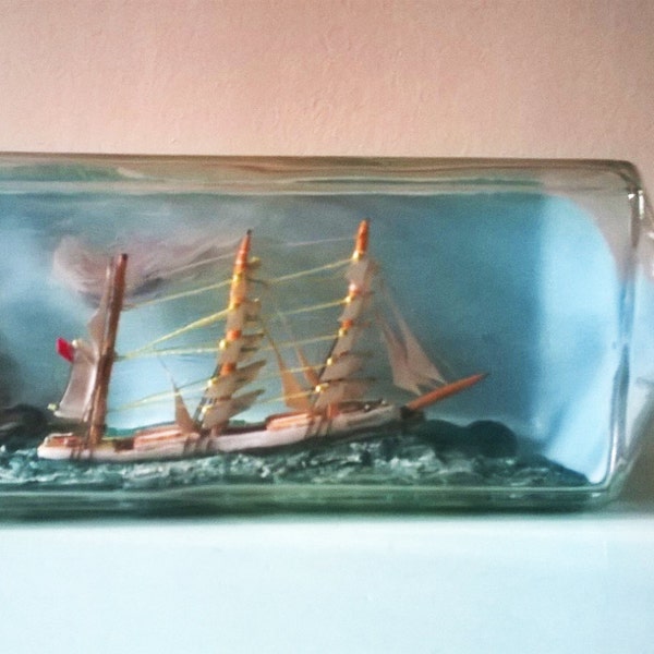 RESERVED - Fabulous Large Ship in a Large Bottle with Diorama - Killarney