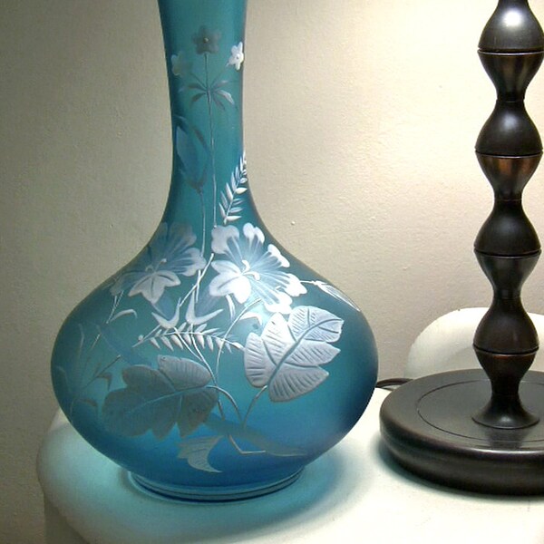 Turn of the 19th century enamel painted Bohemian glass vase