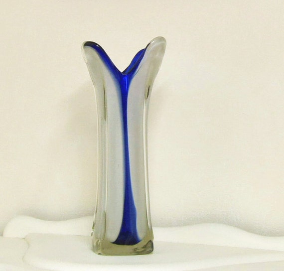 Large Mid Century Vase By Sasaki Glass Of Japan Etsy