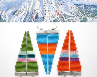 Ski Jacket // Loom Beaded Earrings // Retro Jewelry