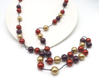 Bob Mackie Necklace, Multi-Color Long Beaded Necklace, Vintage Jewelry