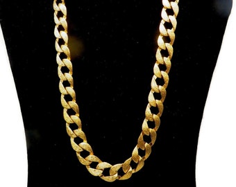 NAPIER Chunky Chain Necklace, Matte Gold Tone Links, Vintage Jewelry, Mothers Day Gift