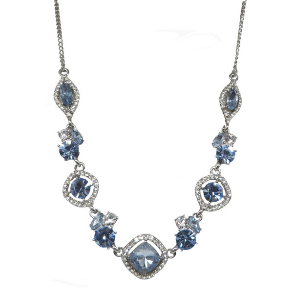 Givenchy Blue and Clear Rhinestone Necklace