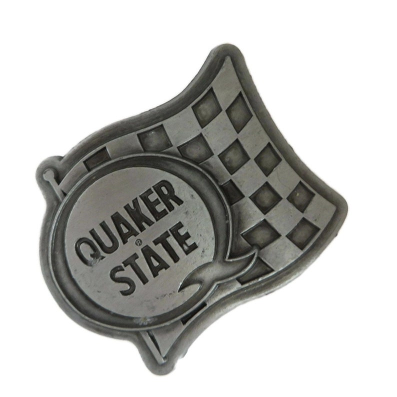 Vintage Belt Buckle: Quaker State Pewter Buckle Made in USA - Etsy