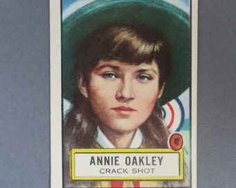 Annie Oakley TOPPS Card, 1952 Look 'n See Card No 46, Famous Women Series, 1950s Collectors Card, EX