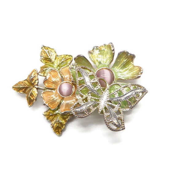 Vintage Butterfly Brooch, Kenneth Cole Two Tone B… - image 3