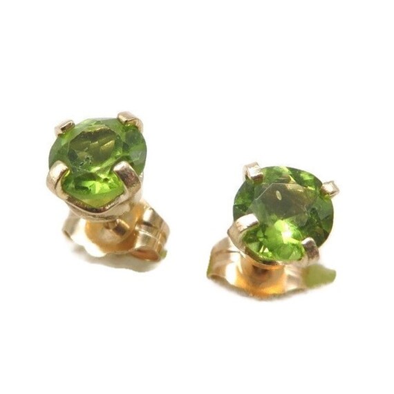 Vintage 14K Gold Peridot Earrings - 1.0ctw Peridot