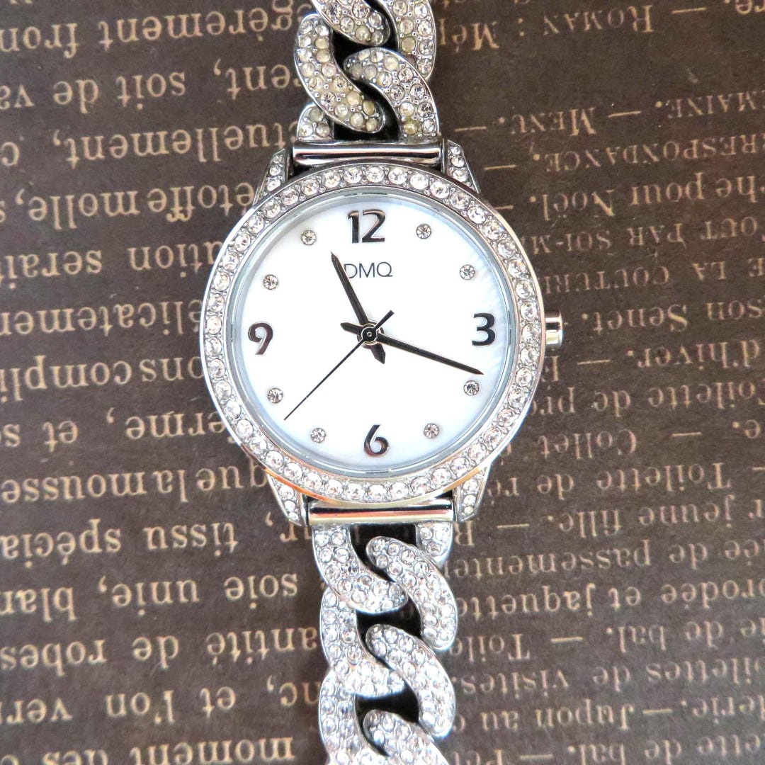 Vintage Diamonique Ladies Wristwatch With Crystal Accents  display picture 1