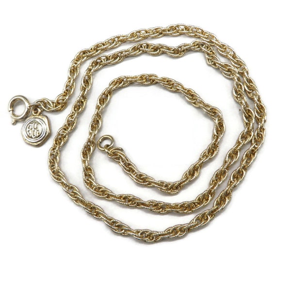 Vintage Graziano Rope Chain Necklace, 22 Inch Length