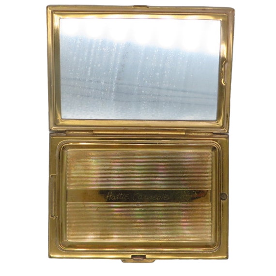 Vintage Hattie Carnegie Gold Compact with Profile of Cardinal Richelieu View 2