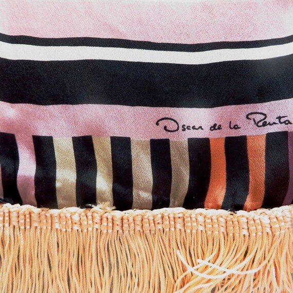 Oscar de la Renta Silk Scarf Chevrons and Stripes… - image 6