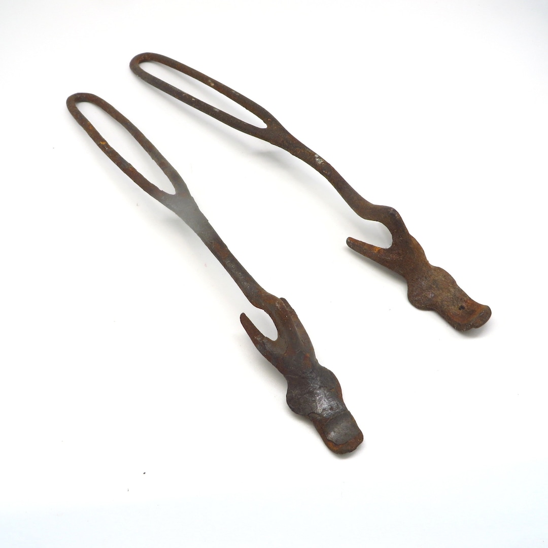 Vintage Wood Stove Lid Lifters, Rusty Cast Iron, Set of 2 Etsy