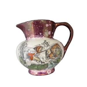 Gray's Pottery Mini Creamer: Purple Gold Luster, English Collectible