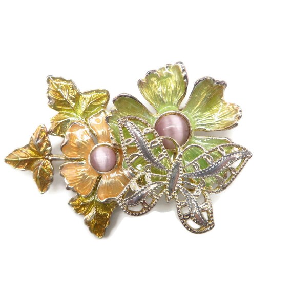 Vintage Butterfly Brooch, Kenneth Cole Two Tone B… - image 1