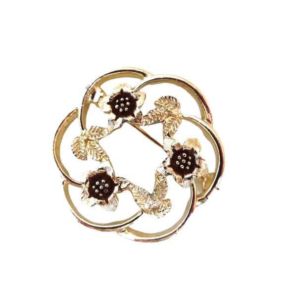 Vintage Circle Pin, Sarah Coventry Cranberry Flow… - image 4