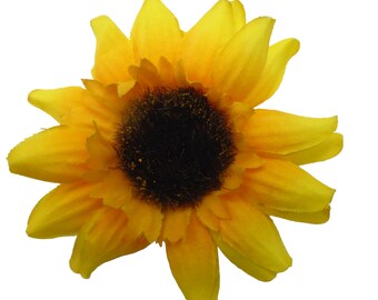 Vintage Yellow Sunflower Hair Clip, Vintage Women's Hair Adornment