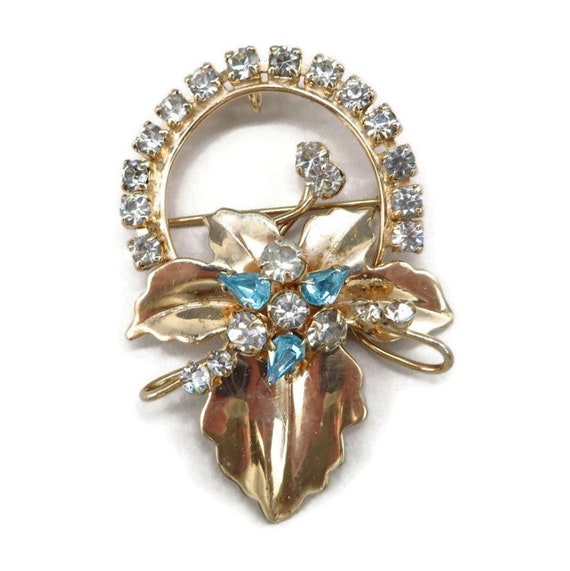 Vintage Brooch Pendant Scitarelli Gold Tone Rhines