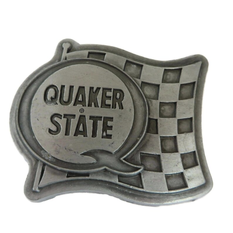 Vintage Belt Buckle: Quaker State Pewter Buckle Made in USA - Etsy