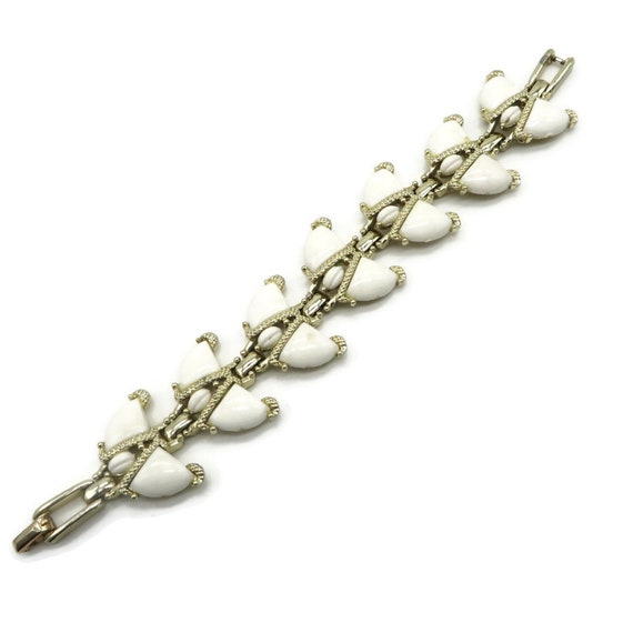 Bracelet Vintage Kramer En Strass Poire Ton Doré - Longueur 19,1 Cm - Taille 7.5 - Scintillant