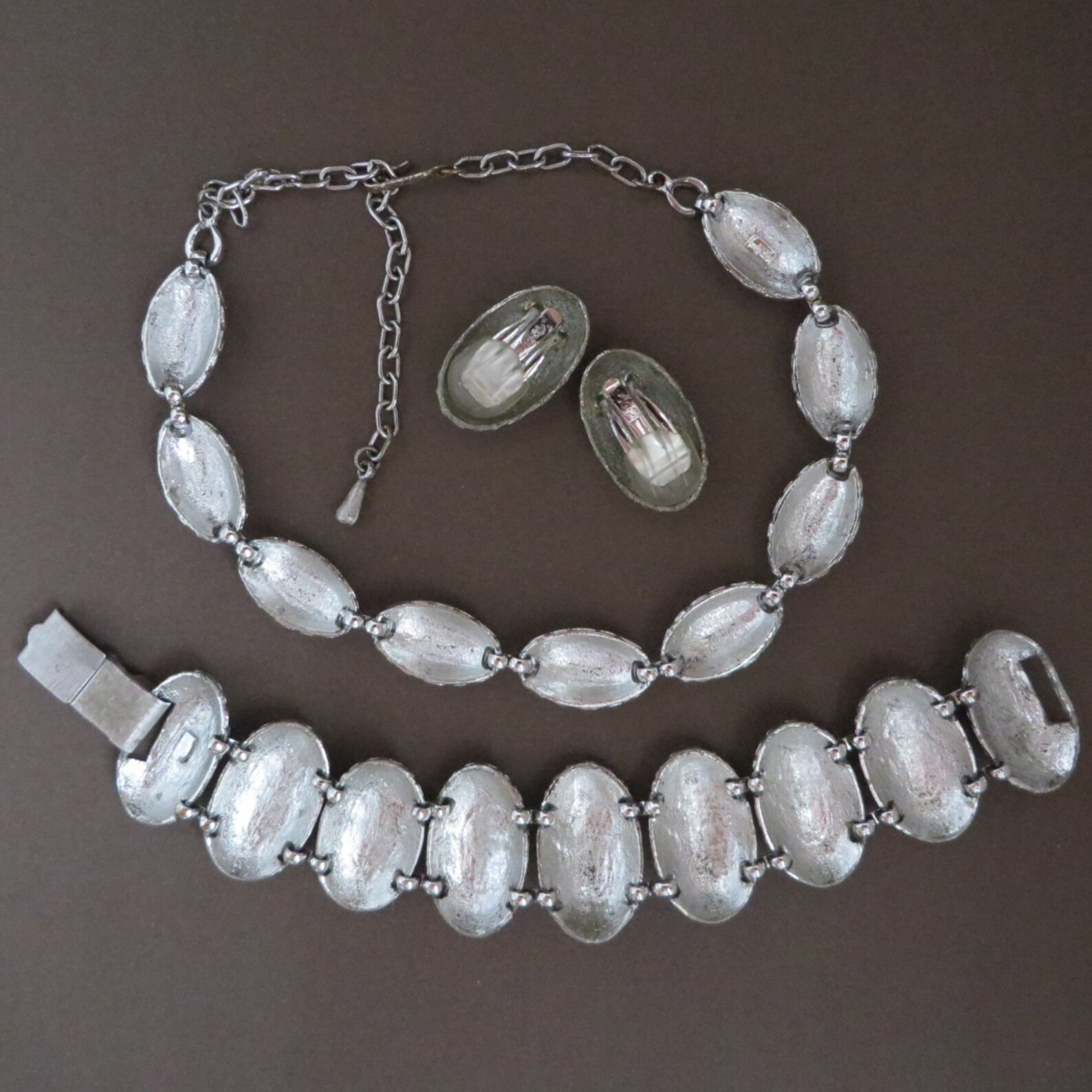 Judy Lee Necklace Bracelet Earrings Silver Tone Rhinestone Etsy