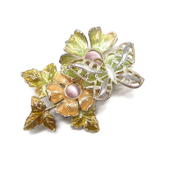 Vintage Butterfly Brooch, Kenneth Cole Two Tone B… - image 2