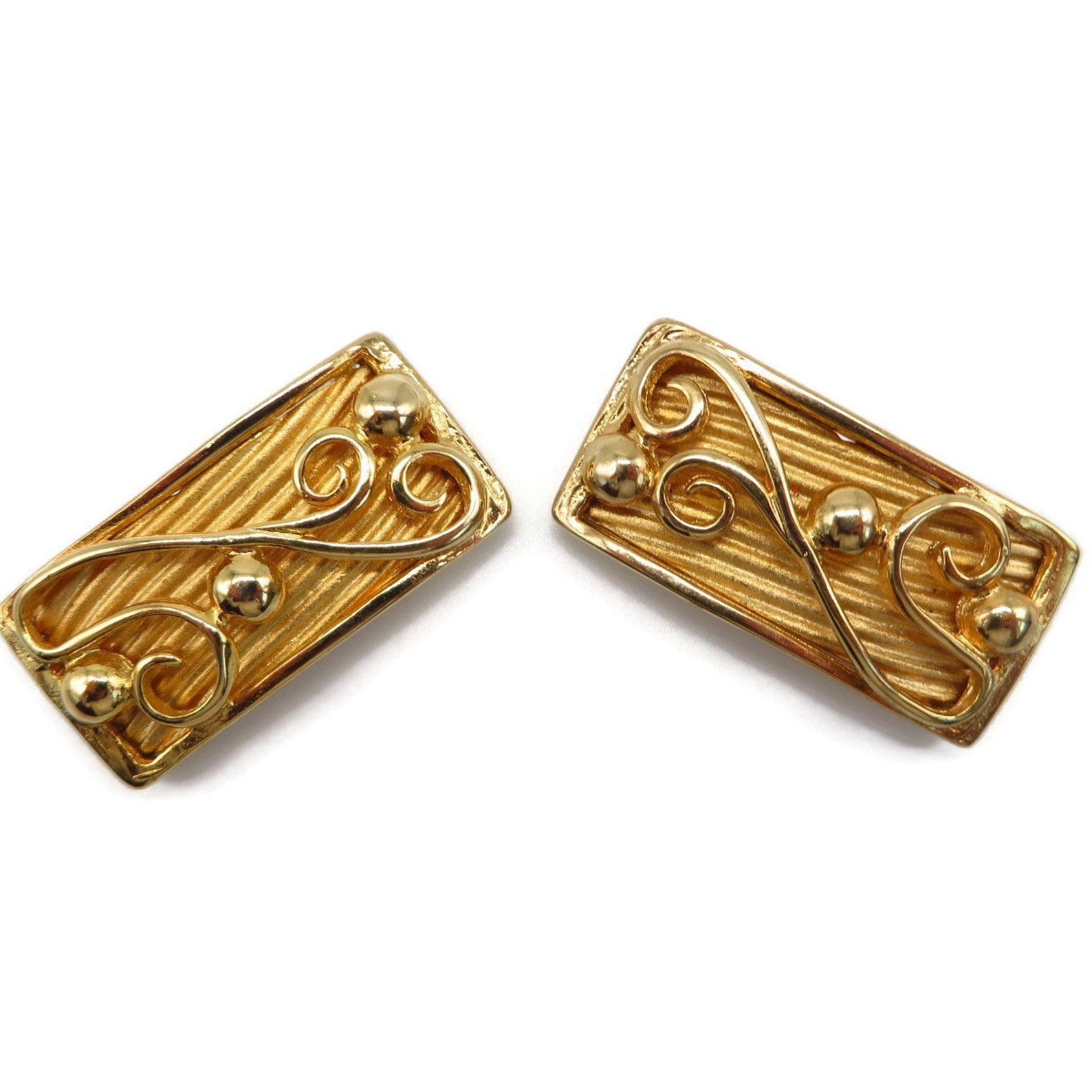 Vintage Shoe Clips MUSI Gold Tone Scrolled Rectangular Shoe Etsy