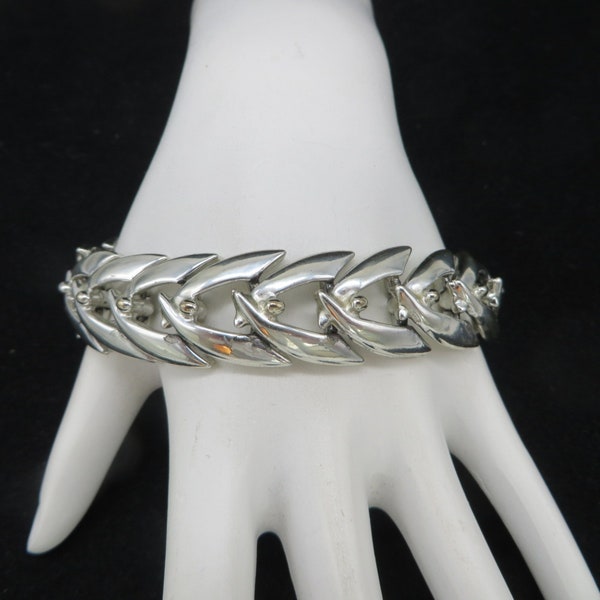 Vintage Coro Silver Tone Link Bracelet, Classic Costume Jewelry