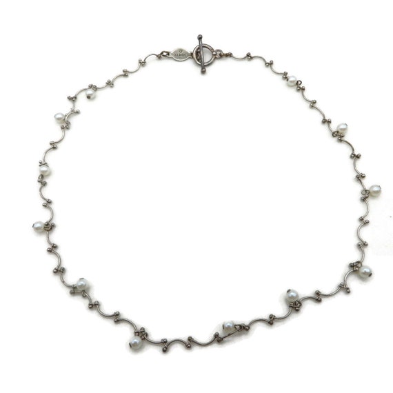 Vintage Necklace, Carolee Dainty Chain Silver Ton… - image 3