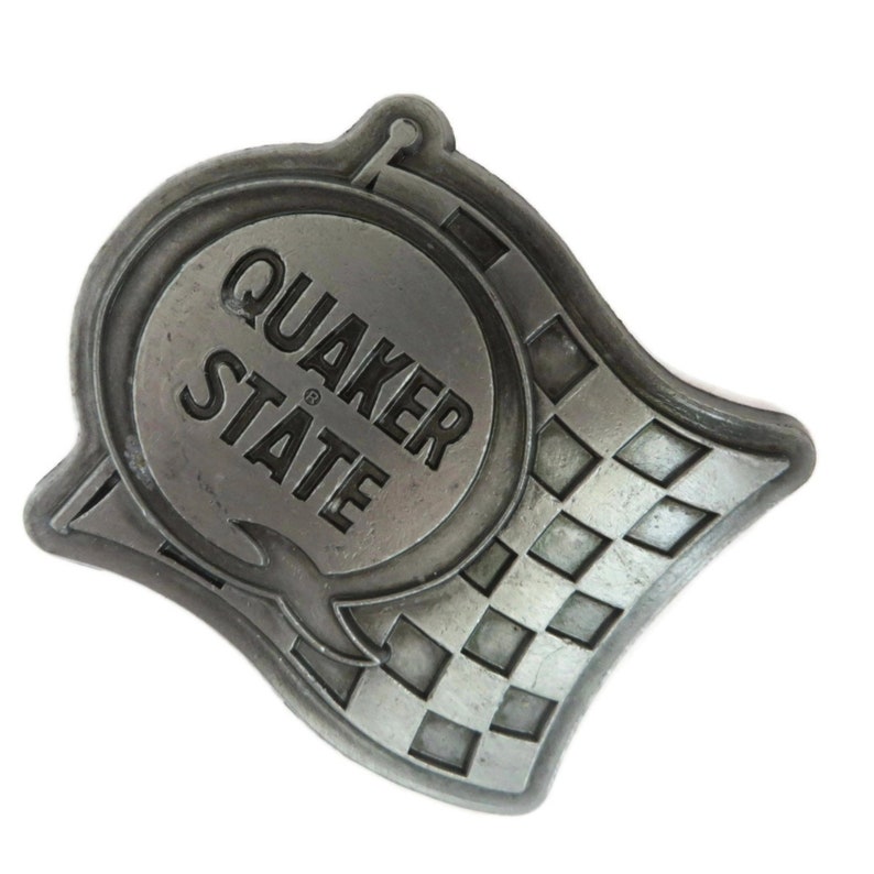 Vintage Belt Buckle: Quaker State Pewter Buckle Made in USA - Etsy