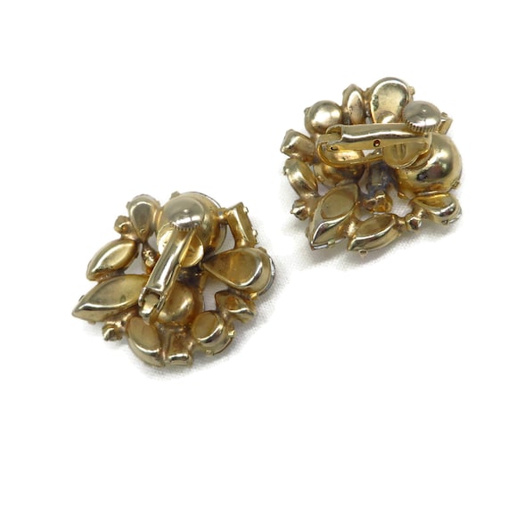 Coro Crystal Cluster Clip-on Earrings Vintage Jew… - image 6
