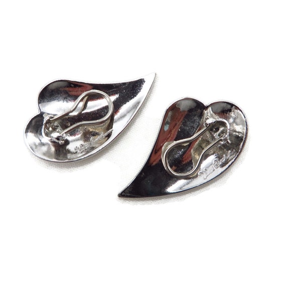 Laurel Burch Earrings, Silver Tone Leaf Shaped Cl… - image 5