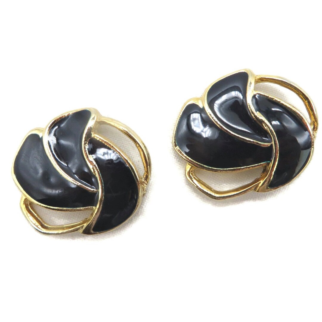 Bluette Shoe Clips Vintage Black and Gold Tone Accessory Etsy