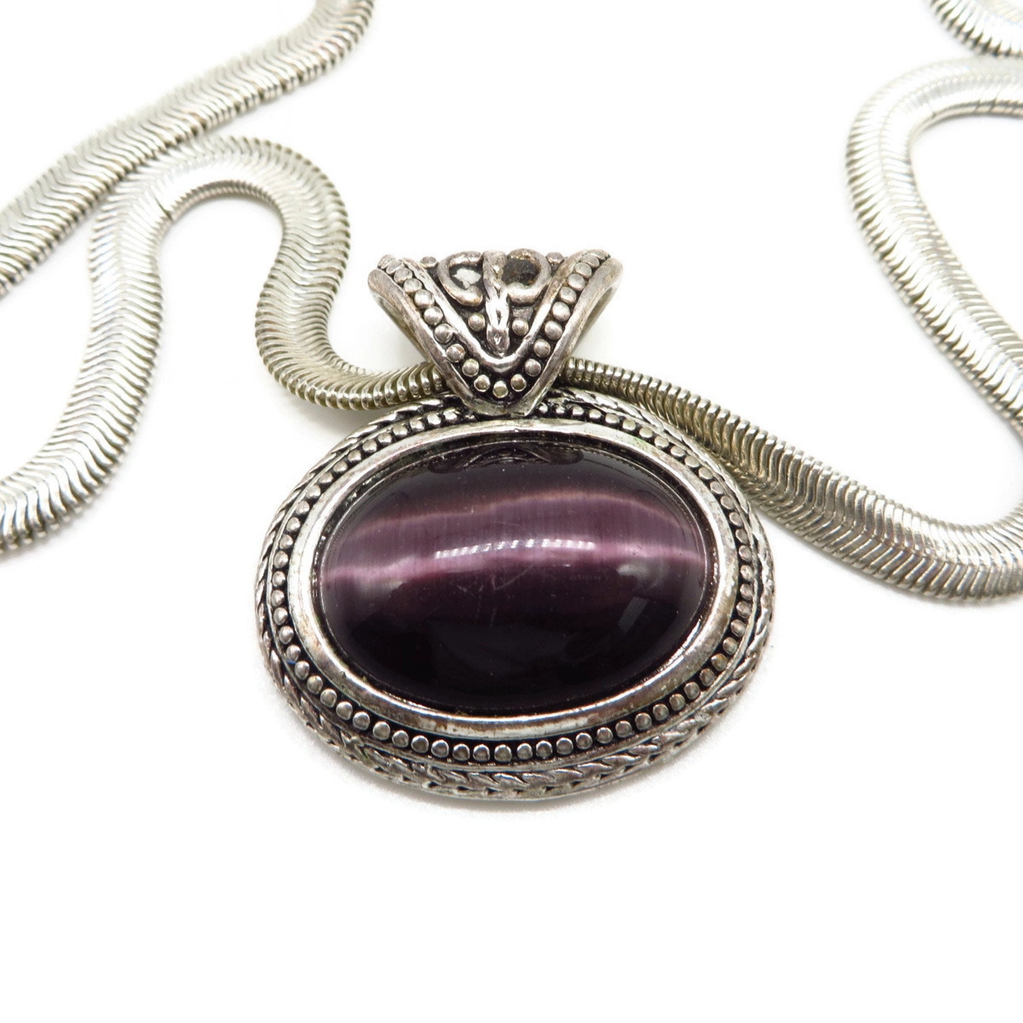 Vintage Purple Pendant Necklace KC Jewelry Etsy