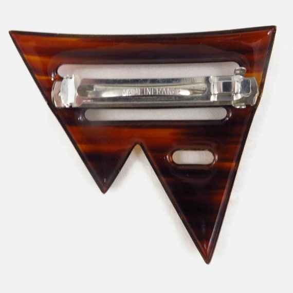 Large Tortoise Shell Plastic Barrette Made in Fra… - image 6