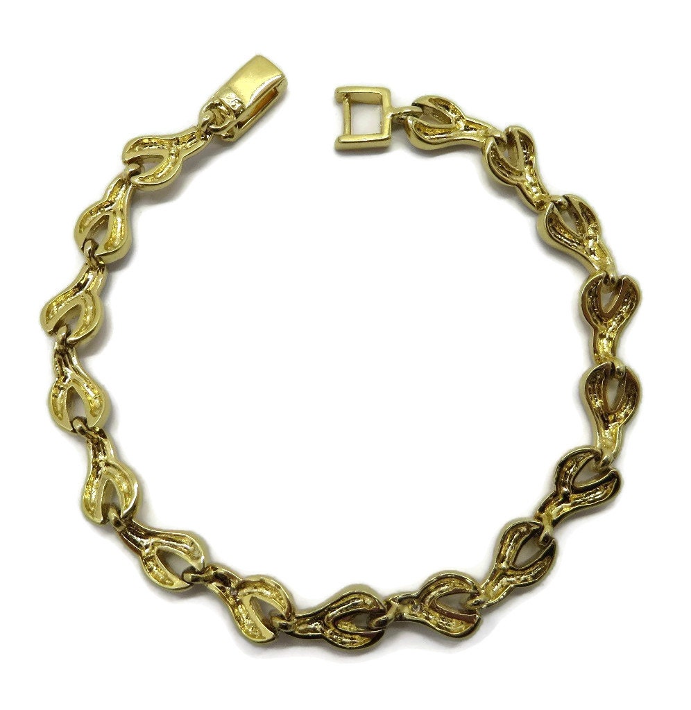 Vintage Tennis Bracelet Gold Over Sterling Silver Diamond Etsy