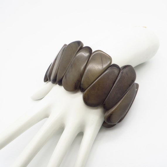 vintage brown wide bracelet Gem