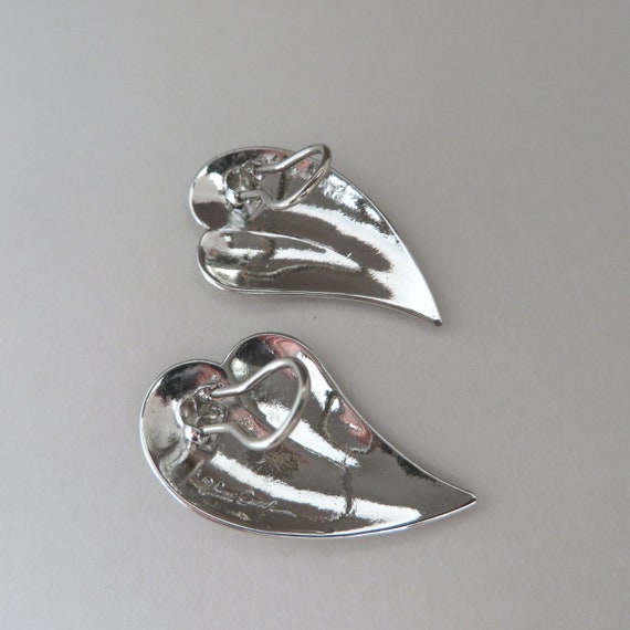 Laurel Burch Earrings, Silver Tone Leaf Shaped Cl… - image 10