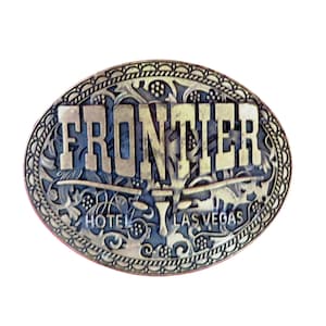 Vintage Las Vegas Belt Buckle Frontier Hotel 1970s Gamblers Accessory