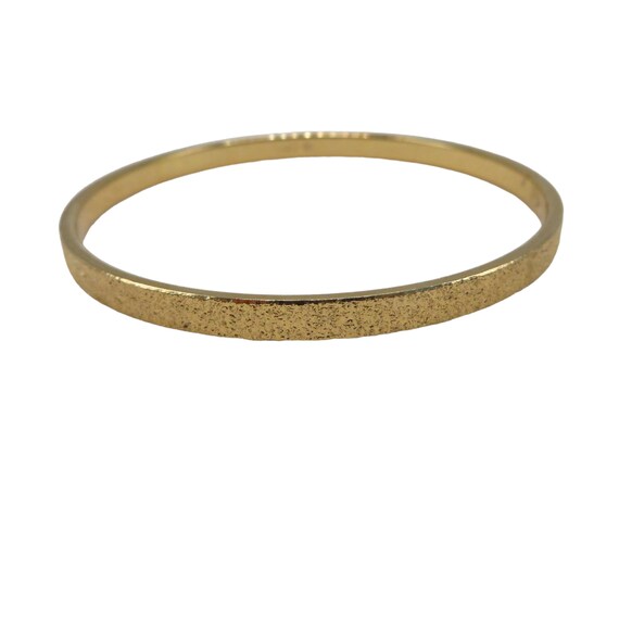 Monet Textured Gold Tone Skinny Bangle Bracelet - image 4