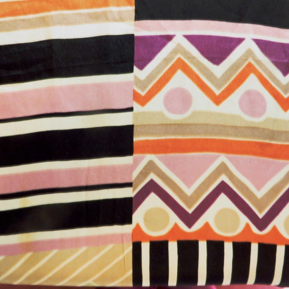 Oscar de la Renta Silk Scarf Chevrons and Stripes… - image 5