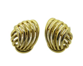 Vintage Trifari Gold Tone Swirl Clip-on Earrings