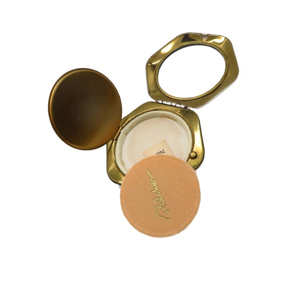 Vintage Compact Pilcher Hexagonal Silver Tone Flo… - image 6