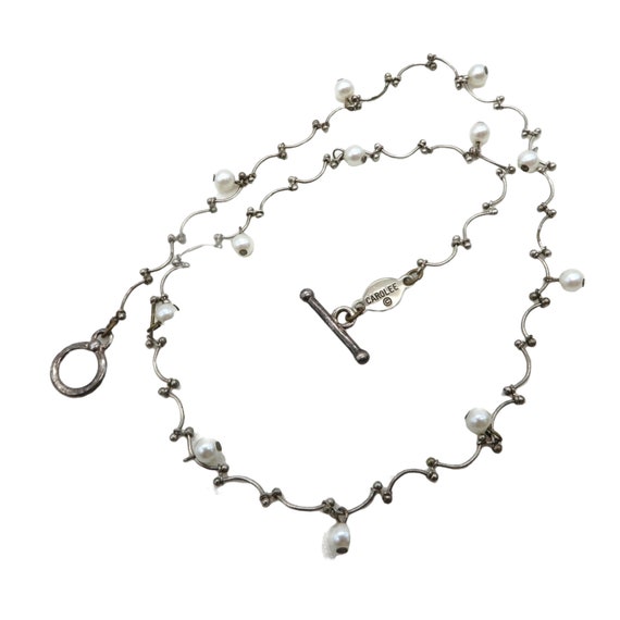 Vintage Necklace, Carolee Dainty Chain Silver Ton… - image 6