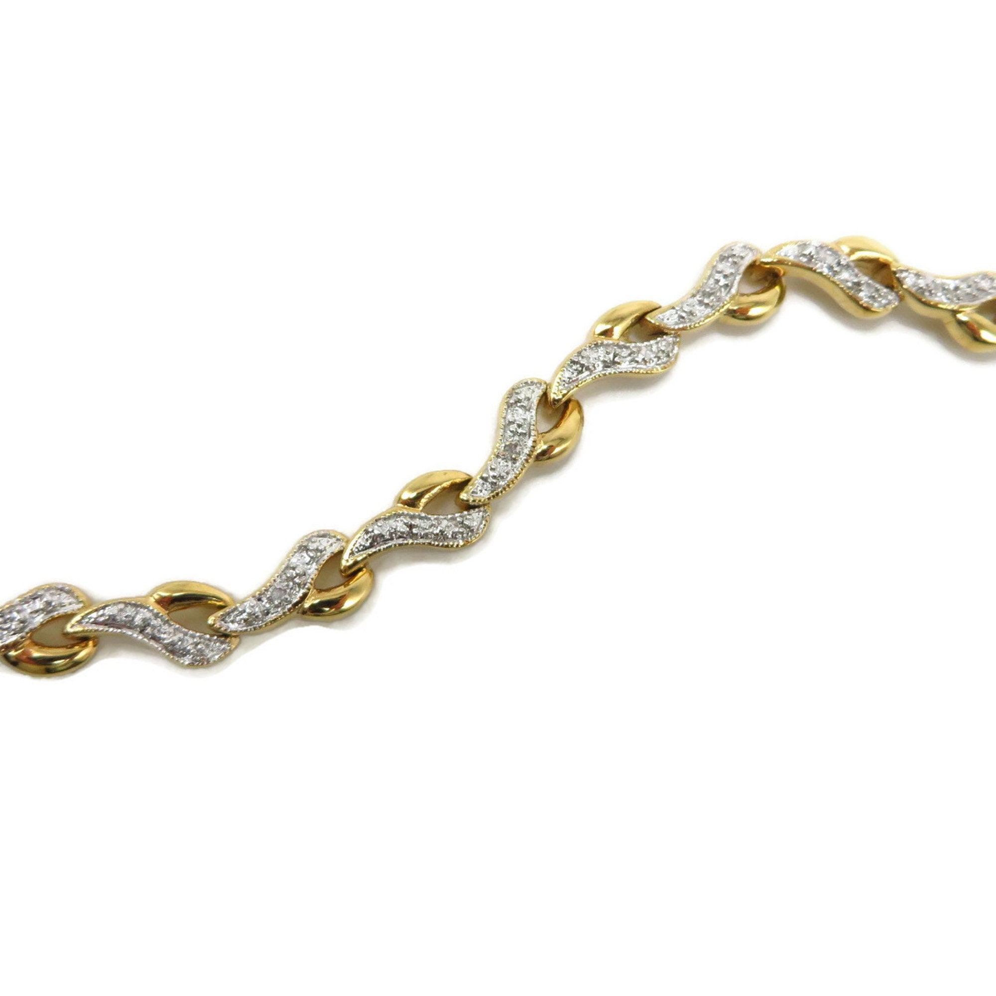 Vintage Tennis Bracelet Gold Over Sterling Silver Diamond Etsy