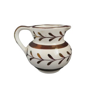 Vintage British Pottery Small Hand Painted Creamer Gold Luster Gray's Pottery